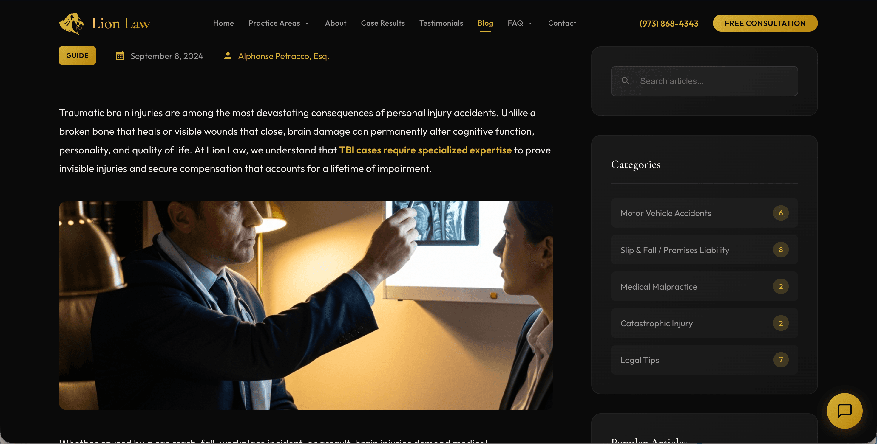 FAQ page with search
